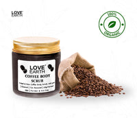 Love Earth Coffee Body Scrub With Organic Shea Butter & Vitamin E For Skin Moisturization & Tan Removal For Soft-Smooth Skin | Bathing Scrub with Coconut Oil | All Skin Types 100gm