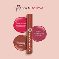 Colors Queen All Day Wear Liquid Lipstick - Nude Frost, 12g | Highly Pigmented, Long Lasting Matte Lipstick | Smooth One Swipe Application, Lightweight & Non Transfer Liquid Lipstick for Women