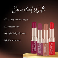 Colors Queen Luscious Lips Creamy Matte Lipstick | Highly Pigmented with Smooth Application | Smudge Proof & Waterproof | Long Lasting Lipstick for Women (Royal Rust Maroon - 3.5g)
