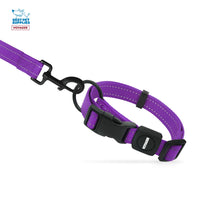 Voyager Reflective Dog Leash Collar Set with Neoprene Handle Supports Small, Medium, and Large Breed Puppies, Cute and Heavy Duty for Walking, Running, and Training - Purple, M Leash Collar Set (Purple) Leash Collar Set (3/4
