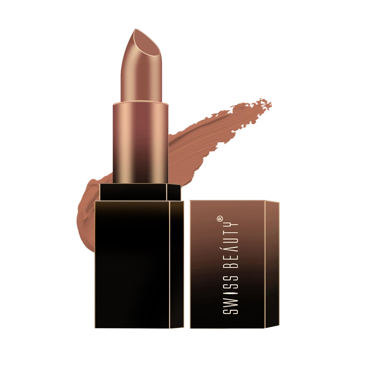 Swiss Beauty Hd Matte Pigmented Smudge Proof Lipstick | Creamy Matte Long Stay Lipstick | Cookie Crunch, 3.4g