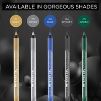 Seven Seas Double Intense Non Transfer Gel Kajal 24hr Stay Water Proof, Smudge Proof Longlasting Formula (Green, Black_Combo2) (1.5g each)