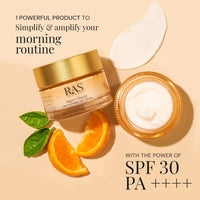 Ras Luxury Oils Super Charge Day Cream with SPF 30 PA++++ Goji Berry & Ceramides | Moisturizer for Glowing Skin with 72HR Hydration | For Skin Brightening | Normal, Oily, Dry & Combination Skin |50gm