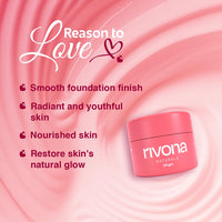 Rivona Naturals Bright Pink Face Cream | Long-Lasting Hydration | Light make up look | Vegan | Niacinamide & Mulberry Extracts| Tinted moisturiser | 50 gm (Warm Beige, 50 g (Pack of 1))