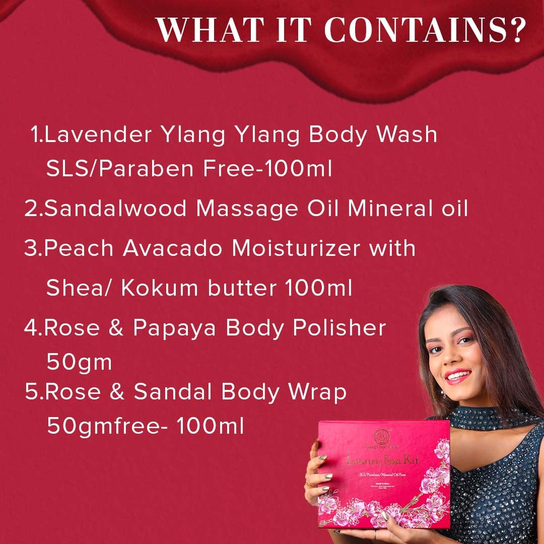 Khadi Natural Luxury Spa Kit|Spa-like experience at home|Cleansing and Nourishing Products| Improve skin texture|Suitable for All Skin Types