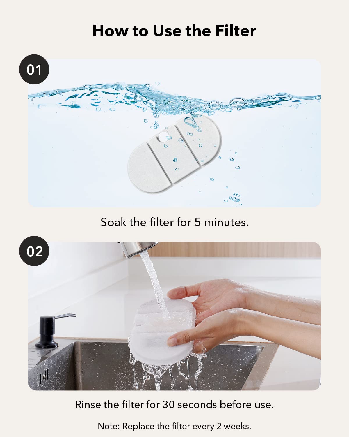 4 Packs Replacement Filters for Capsule Cat Water Fountain PLWF002, 2 Months Set of Replacement Filters for Ultra Quiet Pet Water Fountain 4 Pack Replacement Filters