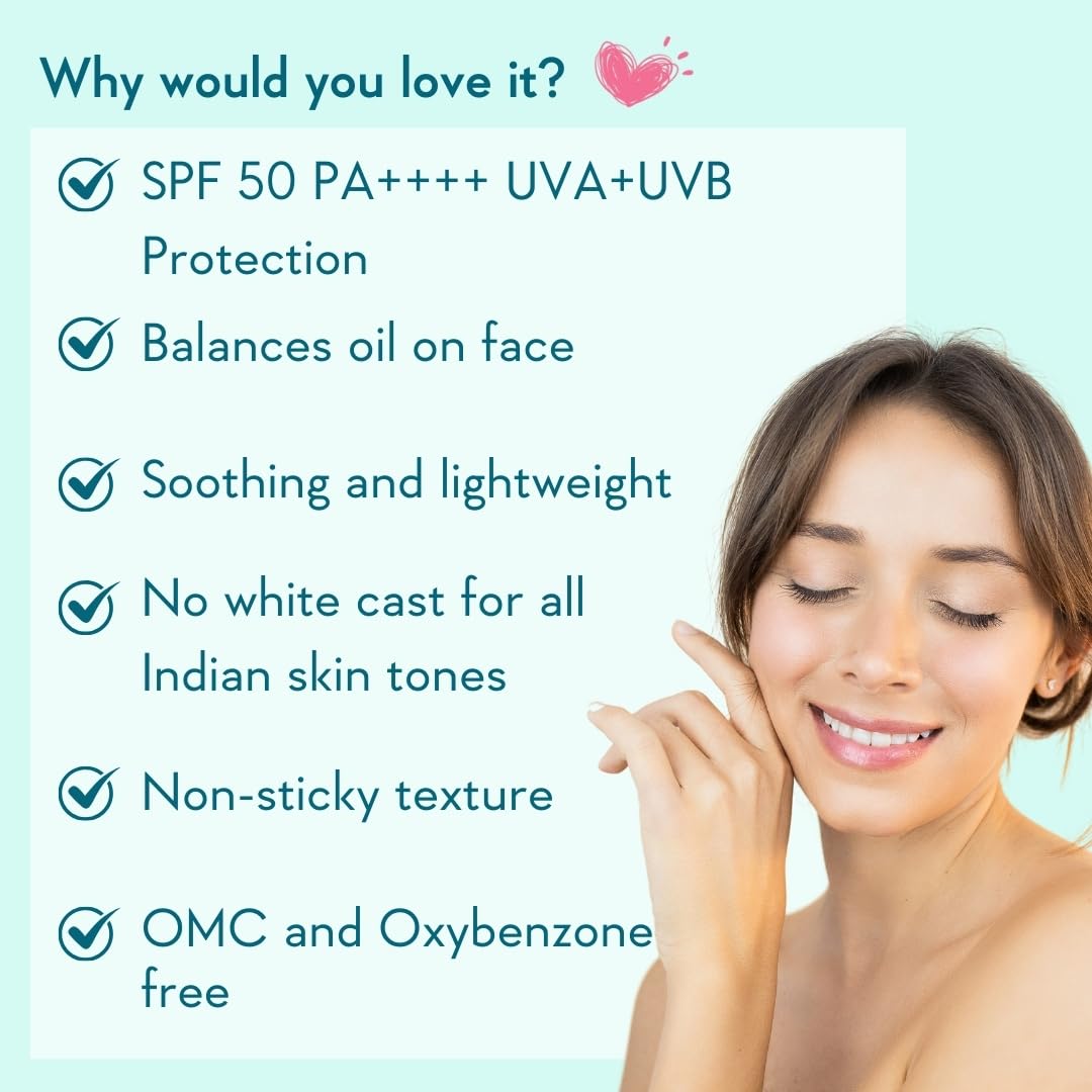 WishCare 5% Niacinamide Oil Balance Fluid Sunscreen SPF 50 PA++++ with 8 Hrs+ SPF Protection- Lightweight Matte Sunscreen SPF 50 for Oily Skin & No White Cast 50g