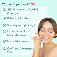WishCare 5% Niacinamide Oil Balance Fluid Sunscreen SPF 50 PA++++ with 8 Hrs+ SPF Protection- Lightweight Matte Sunscreen SPF 50 for Oily Skin & No White Cast 50g