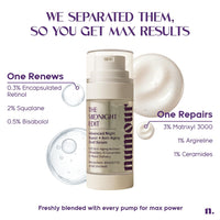 Numour Beginner Friendly Retinol Serum | Irritation Free | 0.3% encapsulated Retinol+4 Peptides+5 Ceramides | For Fine Lines & Wrinkles | Dermat Tested, Safe for Sensitive Skin |Face serum for Men & Women | The Midnight Edit Dual Anti-Aging Serum 20ml