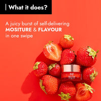 BiE Berry Pop Hydrating Lip Balm with Vitamin E, Jojoba Oil & Squalane | Smoothens, Plumps & Depigments | Tinted Strawberry Lip balm | 5g