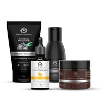 The Man Company Face on Point Facial Kit with Vitamin C Serum, Charcoal Face Wash & Face Scrub, daily Moisturizing Cream | Soft & Supple Skin | Gift Set for Him