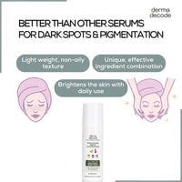 Derma Decode Azelaic Acid Brightening Serum for Glowing Skin - 10% Azelaic Acid, 1% Kojic Acid, Reduces Acne Marks, Dark Spots, Uneven Skin Tone, With Calming Aloe Vera & Cucumber, Fragrance-Free 30ml