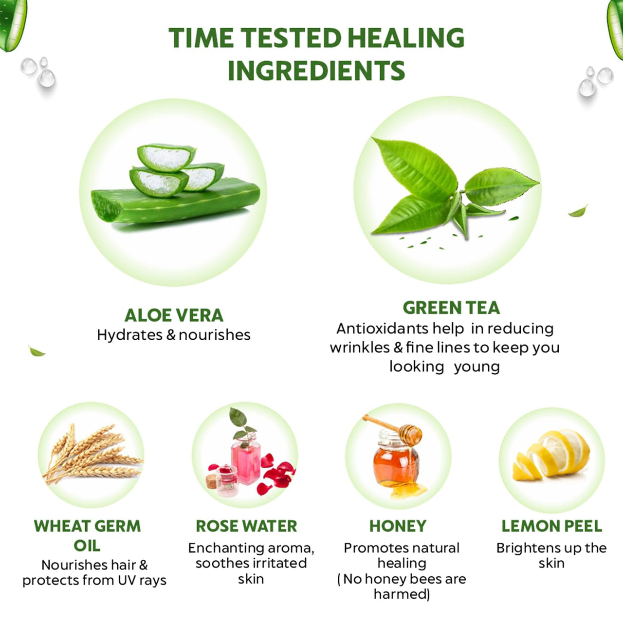 INDUS VALLEY Bio Organic Pure Multipurpose Aloe Vera Gel With Green Tea Extract For Face, Body & Hair,For Glowing & Soothing Skin, Anti-Ageing & Acne, Suitable to All Skin Type - 50ml