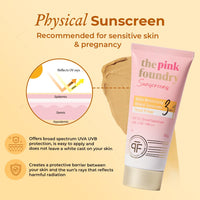 The Pink Foundry Matte Moisturising Mineral Tinted Sunscreen 50 g | SPF 30 PA+++ Broad Spectrum UVA UVB Protection | Zinc Oxide & Shea Butter | for Oily, Sensitive & all skin, Beige