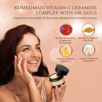 Herbs & Greens Kumkumadi Vitamin C Ceramide Complex with 24K Gold | Anti Aging Skin Brightening Moisturizer for Glow | Natural Face Cream for Woman & Men | Barrier Repair & Radiance Booster | All Skin Types | Day & Night | 50 gm