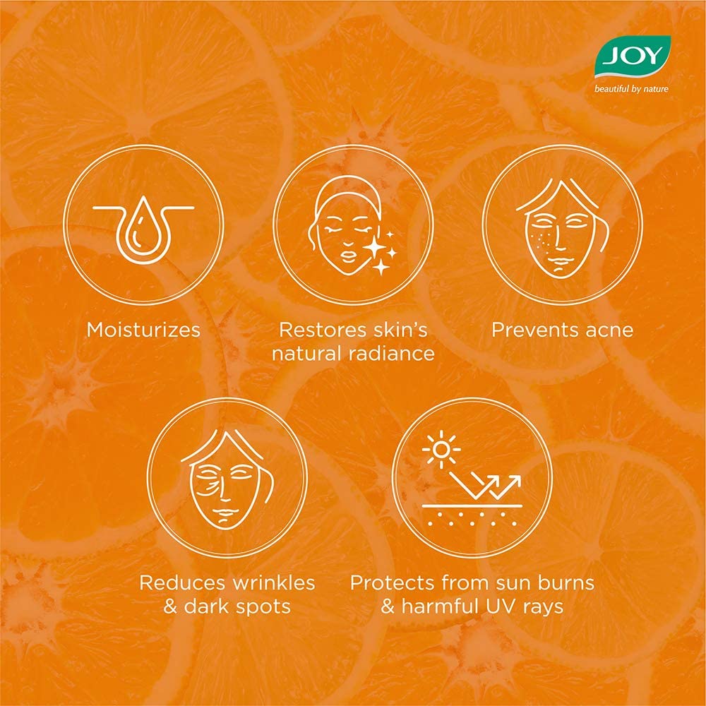 Joy Vitamin C Gel | Glow Reviving & Skin Brightening Gel | With Orange Peel extract, Alpha-arbutin, Anti Tan, Sun Protection, Skin Moisturizer for Face & Body, No Parabens | For All Skin Types 300 ml