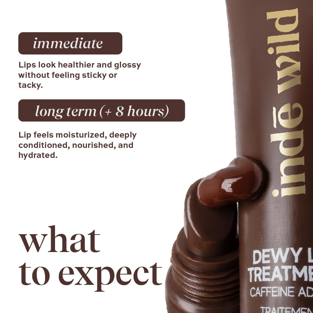 indē wild Caffeine Addict (15ml) Dewy Lip Balm | Lasts for 8+ hours | Hydrating | Coffee Brown | Tinted & Non-Sticky | With Desi Ghee, Peptides, Hyaluronic Acid & Shea Butter | Korean Formulation