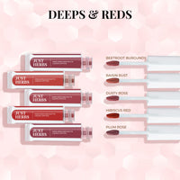 Just Herbs Ayurvedic Liquid Lipstick Pack of 2 with Long Lasting, Hydrating & Lightweight Lip Colours (Nudes & Browns + Deeps & Reds) (Cream)