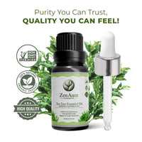 ZenAum Essences 100% Pure & Natural Australian Tea Tree Essential Oil for Scalp Care | Controls Dandruff & Cleanses Scalp | For Men & Women | FDA Approved | GMP, IFRA & ISO Certified | 15ml