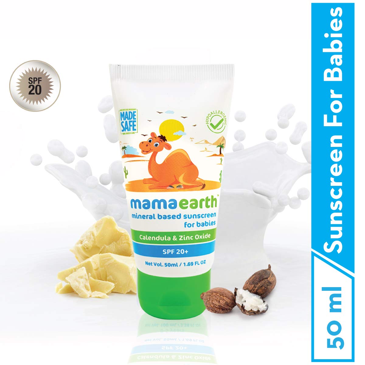 Mamaearth Daily Moisturizing Lotion, 200ml & Mamaearth Mineral Based Sunscreen for Babies, White, 50ml