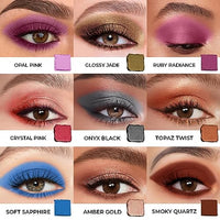 Just Herbs Eyeshadow Palette 9 In 1 Long Lasting Blendable Eye Makeup Palette Shimmery Finish (Moonlight - Night Palette) Multicolor