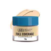Beauty Berry Full Coverage Concealer - Light Fairest, 10g | Easy to Blend, Ultra Lightweight & Long Lasting Concealer | Creamy Texture, Highly Pigmented, Waterproof Concealer for Face Makeup