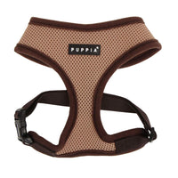 Puppia Soft Dog Harness No Choke Over-The-Head Triple Layered Breathable Mesh Adjustable Chest Belt and Quick-Release Buckle, Beige, XX-Large