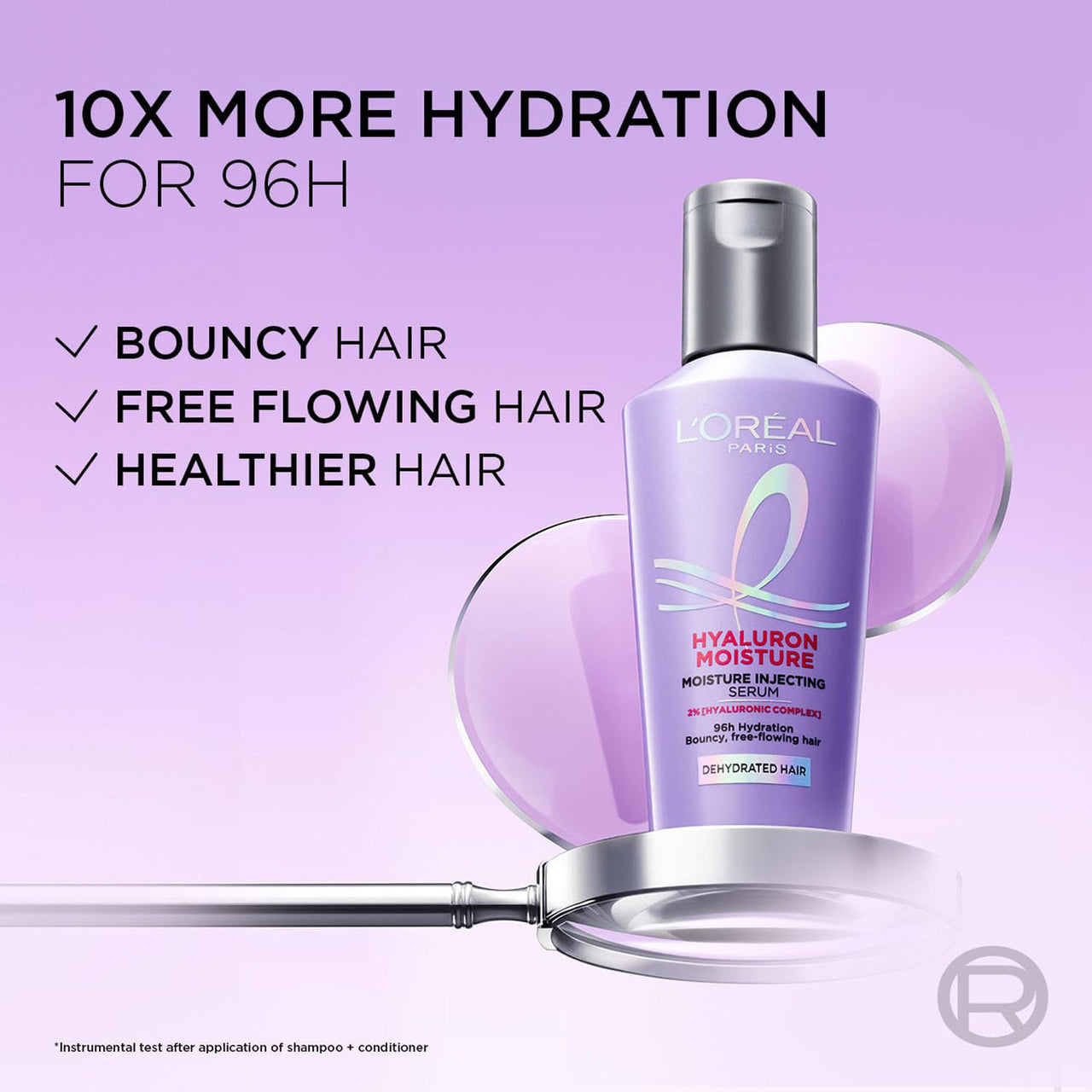 L’Oréal Paris Hyaluron Moisture Hair Serum with hyaluronic acid for bouncy,frizz-free hair, 80 ml