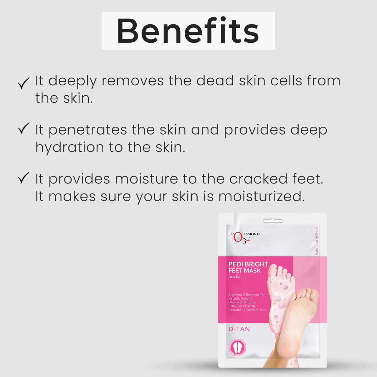 O3+ Pedi Bright Foot Socks Cream Mask