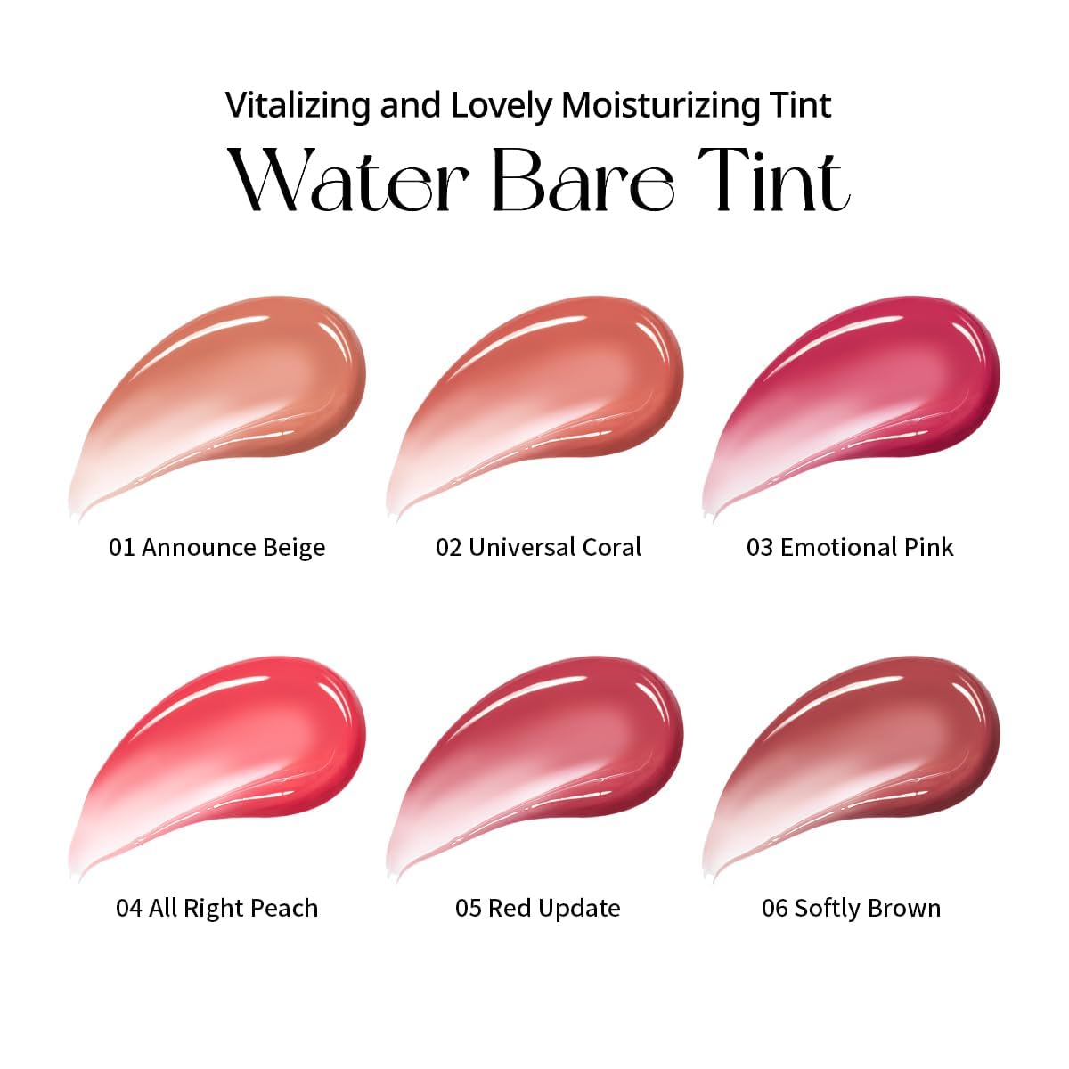 Peripera Water Bare Tint (003 EMOTIONAL PINK) - Lip Tint, Lip Stain, Glowy Tint