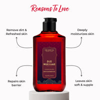 THE LOVE CO Oud Mukhaab - Oud Vanilla Body Wash - For Men & Women Organic & Vegan, Enriched with Shea Butter, Vitamin E, & Niacinamide for Moisturizing Care - 250ml