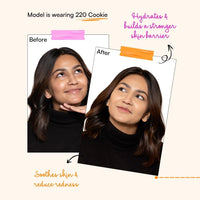 TYPE BEAUTY INC. Calm On Long Lasting Foundation with 12-Hr Wear | Soothing Oat & Amino Acids | Blendable Foundation For Makeup | Light Coverage for a Flawless Look | For Women - Cookie (220) | 20 ml