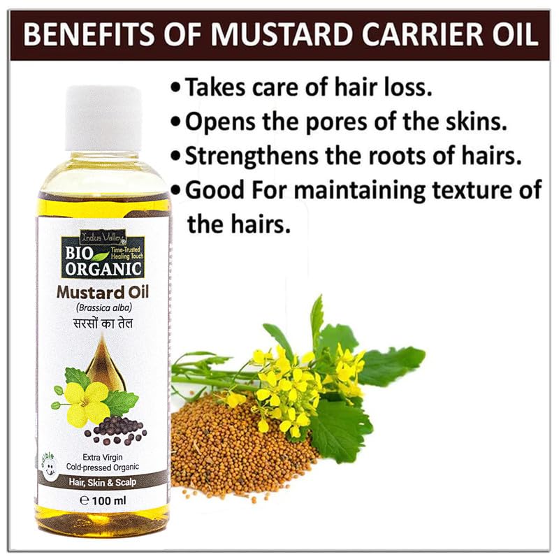 INDUS VALLEY 100% Natural Cold Pressed (Mustard Carrier Oil (100ml))