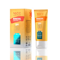 VLCC Mineral Sunscreen Tinted Spf 50 PA+++ Ultra Lightweight Non-Comedogenic | Lightweight, Anti Tan Sunscreen| Zinc Oxide Sunscreen | UVA 7 UVB Protection | Tinted Sunscreen For All Skin Types (50 g)