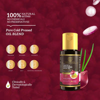 Khadi Natural Onion and Fenugreek Hair Oil: Enriched Blend for Strengthening Follicles. Achieve Thicker, Stronger, and Frizz-Free Hair. Paraben-Free Formula - 30 ml