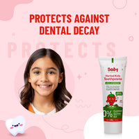 BabyOrgano® Herbal Toothpaste for kids l 100% Ayurvedic l Non Gel Formula l goodness of Babool and Mulethi l Strawberry Flavour l Fluoride & SLS Free l FDCA Approved - 50gm (Pack of 2)
