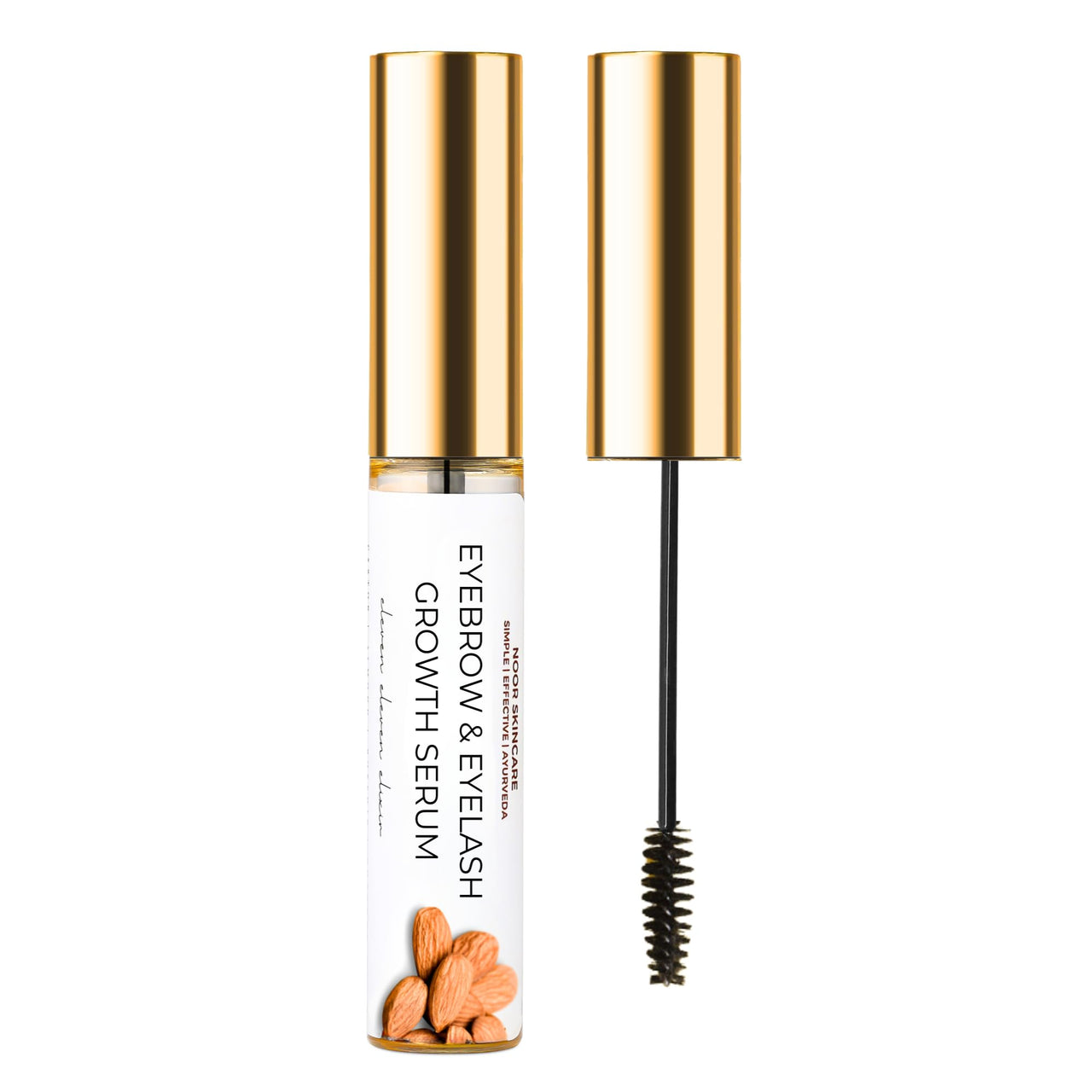 Noor Skincare Eyebrow & Eyelash Growth Serum/Oil - Organic, Brow & Lash Boosting Enhancer for Thick Eyebrows and Eyelashes - has Castor oil for Volume & comes with Applicator (5 ml)