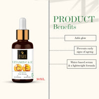 Good Vibes Vitamin C & Vitamin E Age Defying Serum, 30 ml Light Weight Non Greasy Helps Reduces Wrinkles Skin Repair, Naturally Glowing Face Serum, No Parabens & Sulphates, No Animal Testing
