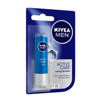 NIVEA Men Lip Care, Active Care Lip Balm, SPF 15, 4.8g And NIVEA Lip Balm, Soft Rose, 4.8g