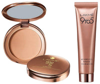 Lakmé Full Coverage 9 to 5 Flawless Matte Complexion Compact For Combination Skin Type, Almond, 8g And Lakmé 9 to 5 Weightless Mousse Foundation, Beige Caramel, 25g