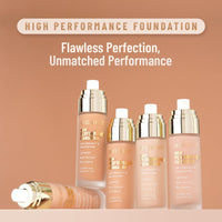 Swiss Beauty High Performance Foundation | Water-Resistant | Medium To Buildable Coverage Liquid Dewy Finish | Lightweight | Easy To Blend | With Vitamin C & Niacinamide | 07 Natural Buff, 55G