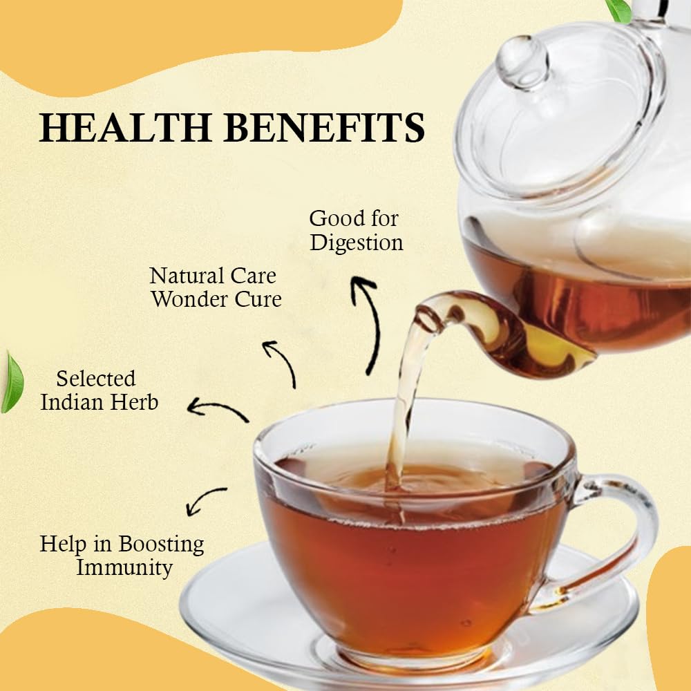 Golden Tips Herbyoga Immunity Booster Kadha Tea, Ayurvedic Blend with Ashwagandha, Tulsi, Giloy & More, Natural Wellness & Antioxidants, Supports Digestion & Immunity, (100 Gram, 50 cups)