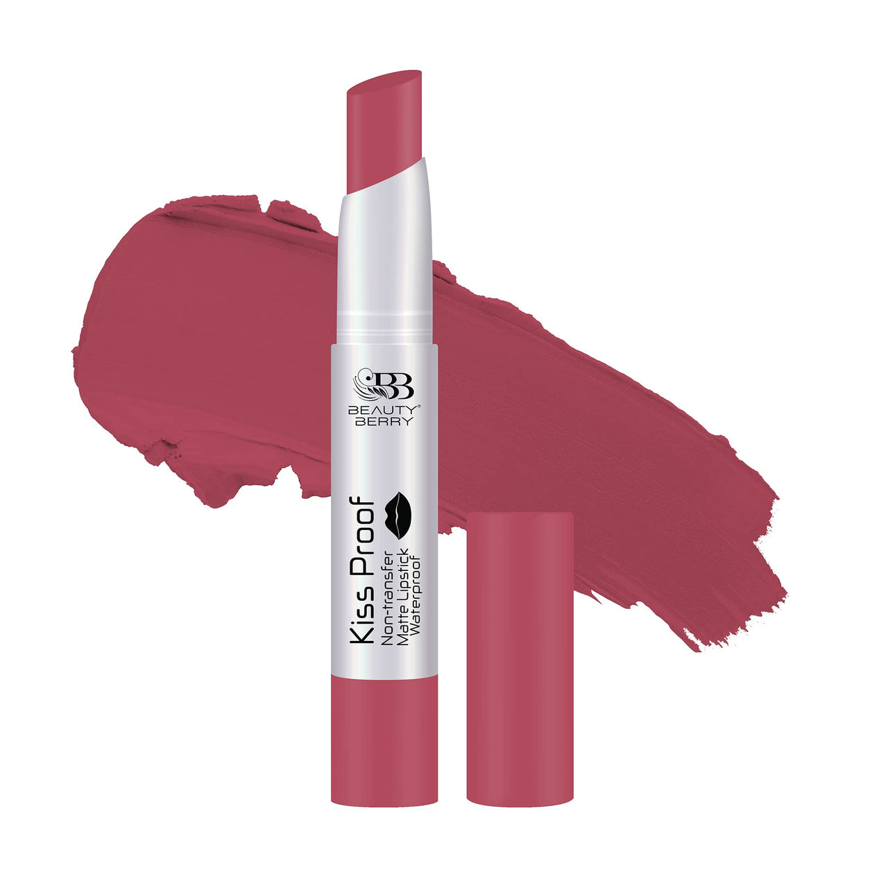 Beauty Berry Kiss Proof Matte Lipstick | Highly Pigmented Ultra Matte Long Lasting Lipstick | Non-Drying, Intense Moisturizing, Lightweight | Non Transfer Lipstick for Women (Very Nude)
