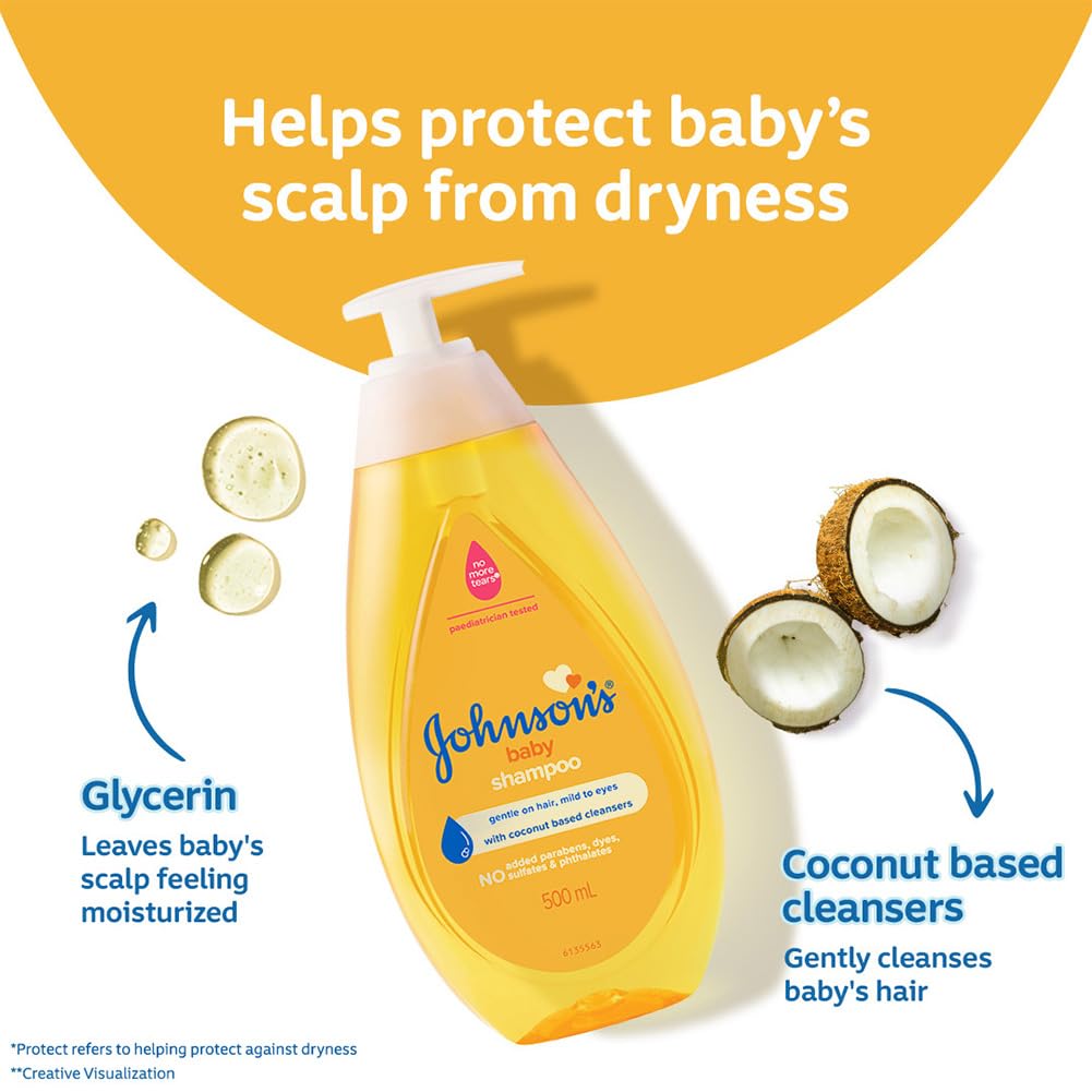 Johnson's Baby No More Tears Shampoo, 500ml with Baby Lotion, 100ml