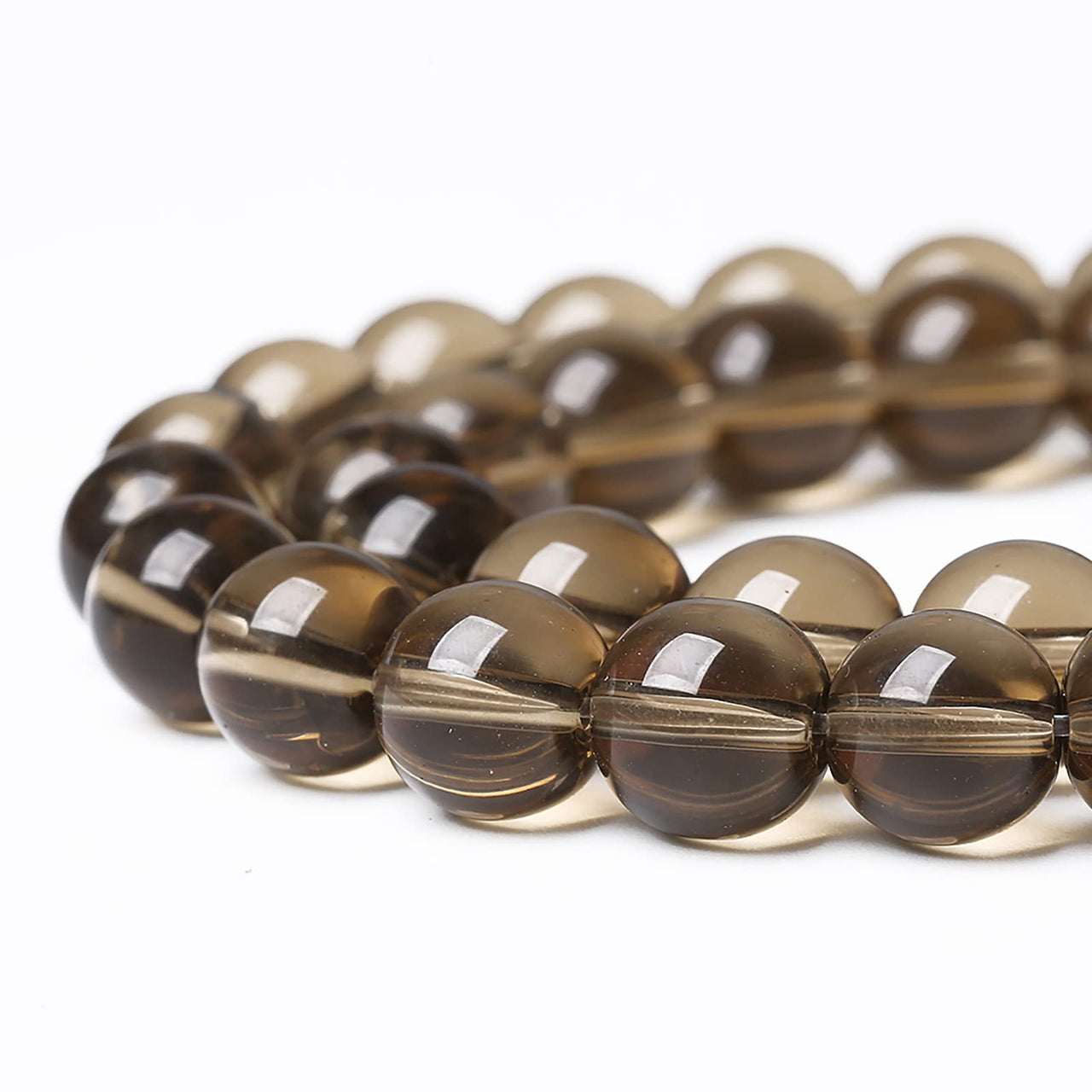 61PCS 6mm Smoky Crystal Quartz Glass Beads Natural Stone Round Loose Beads for Jewelry Making DIY Bracelet Necklace 15 Inch ,Energy Stone Healing Power (6mm, Smoky Quartz Glass)