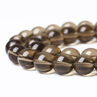 61PCS 6mm Smoky Crystal Quartz Glass Beads Natural Stone Round Loose Beads for Jewelry Making DIY Bracelet Necklace 15 Inch ,Energy Stone Healing Power (6mm, Smoky Quartz Glass)