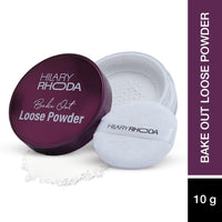Hilary Rhoda Bake Out Loose Powder | Setting Loose Powder for Face | Matte Finish & Lightweight Loose Powder | Hides Imperfections | Oil Control Formula | 10gm (Tanslucent | Shade 01)