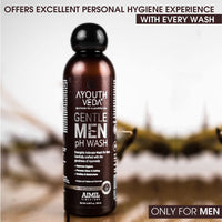 Ayouthveda Gentle Men Ph Wash, Prevents Dryness, Itching, Bad Odour, Best Intimate Wash for Men, Natural Ph Balanced with Germ (Pack of 2, 180Ml)