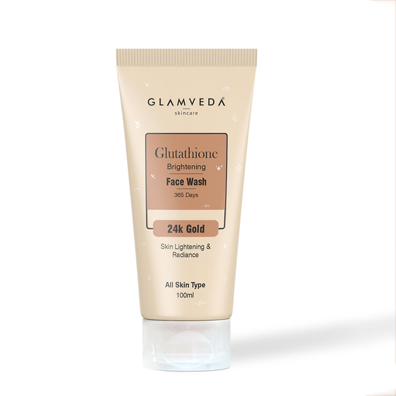 Glamveda Glutathione 24k Gold Face Wash Lightens skin tone | Enhances Natural Radiance, Glow Booster | For All Skin Types | SLS & Paraben Free 100 ml