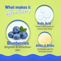 Aqualogica Bright+ Smoothie Face Wash | Brightening Face Wash for Glowing Skin | Deep Cleansing & Gentle Exfoliation | With Blueberry, Kojic Acid, AHAs & BHAs | For All Skin Types | For Men & Women | 100 ml